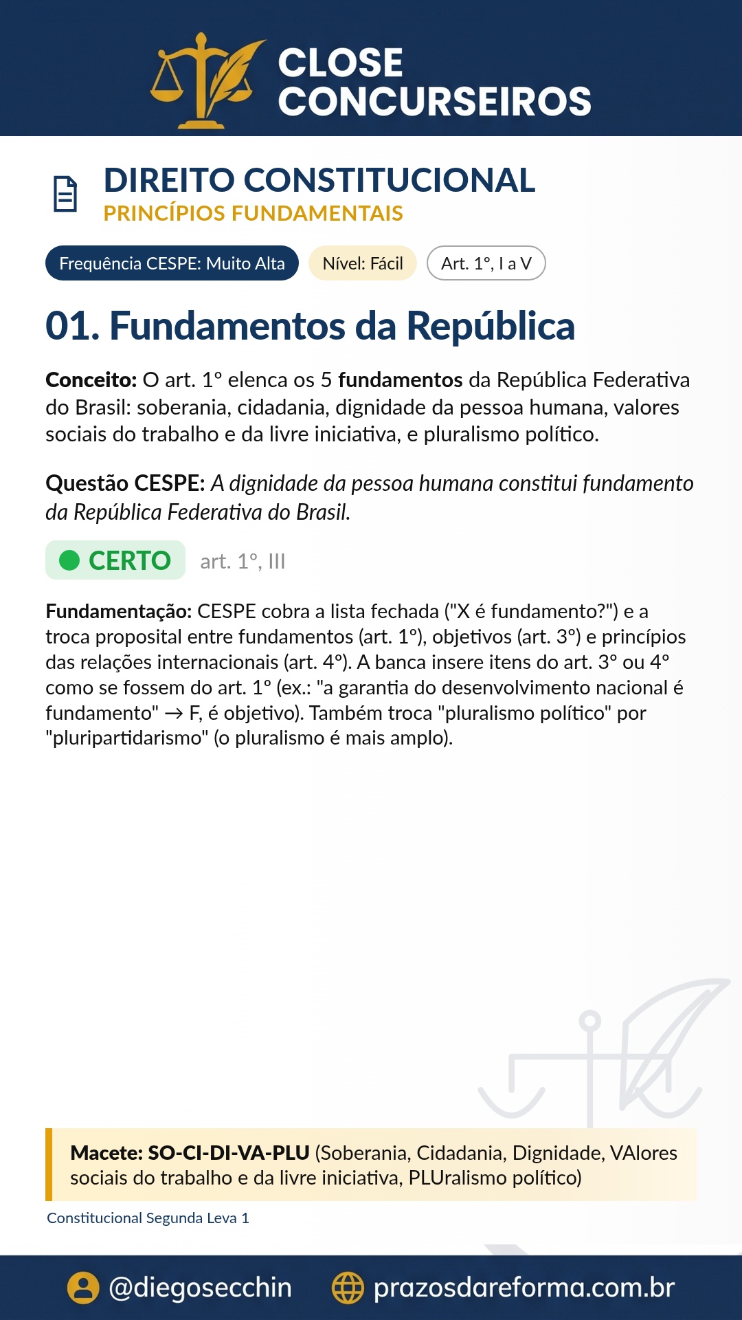 Card 01 de Direito Constitucional
